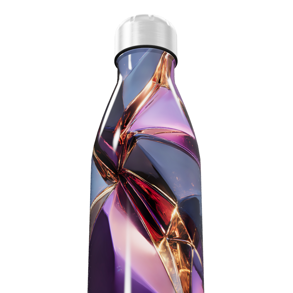 Garrafa Inox - Estampa Geométrica Multicolorida