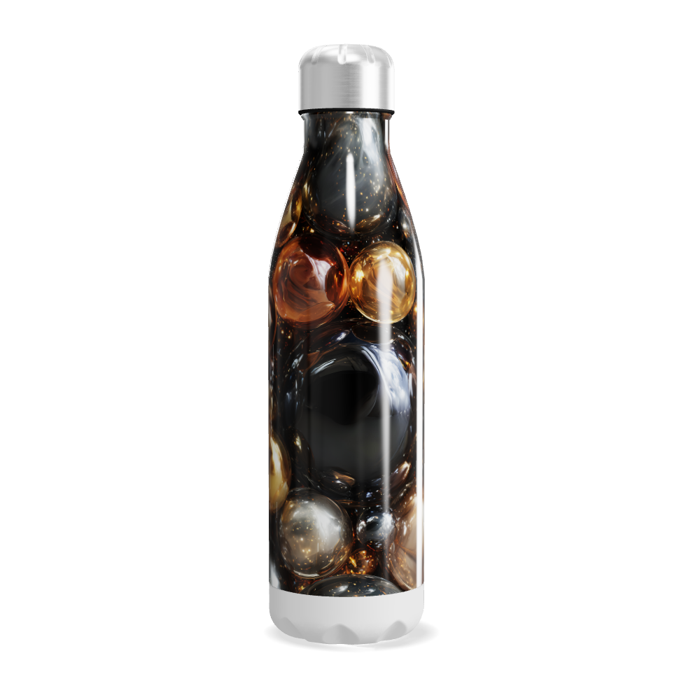 Garrafa Inox - Design Espacial Cores Ouro