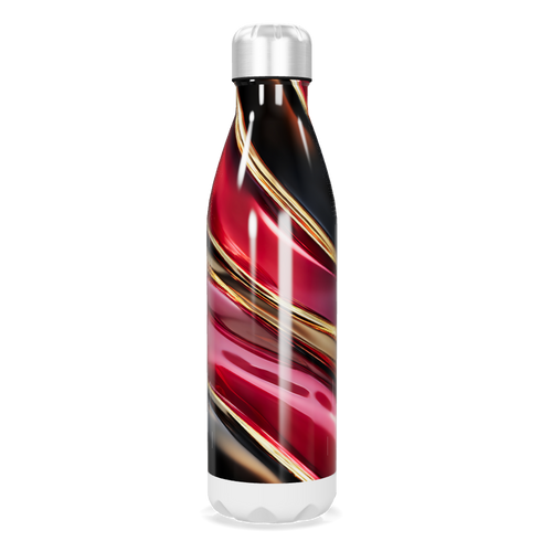 Garrafa Inox - Vermelha com Listras Elegantes