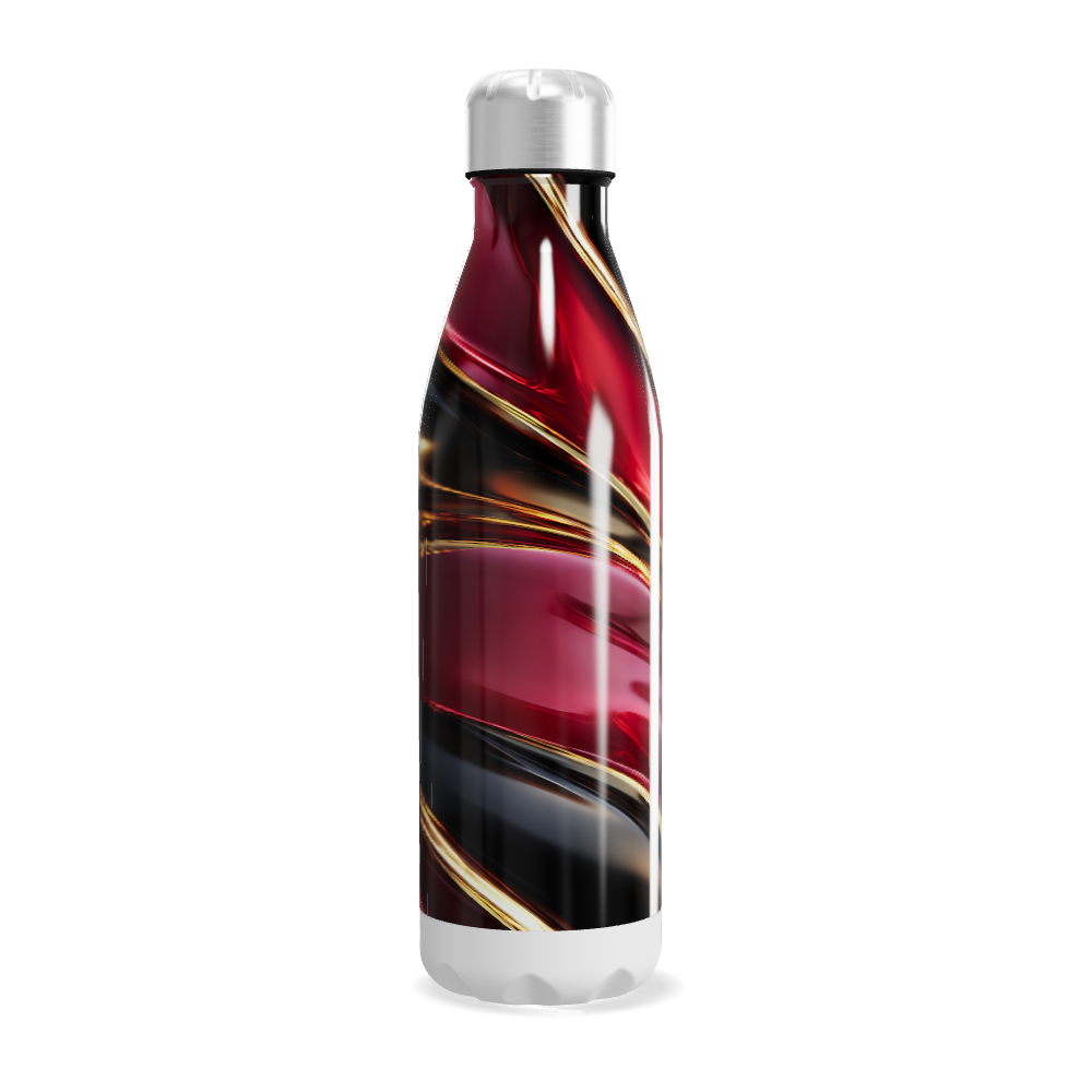 Garrafa Inox - Vermelha com Listras Elegantes