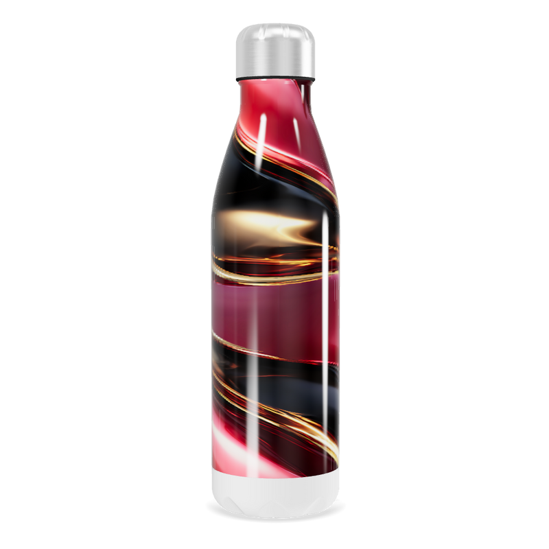 Garrafa Inox - Vermelha com Listras Elegantes