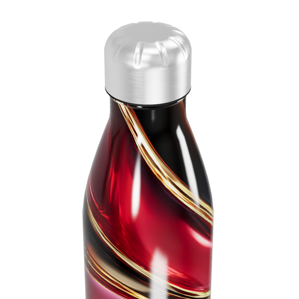 Garrafa Inox - Vermelha com Listras Elegantes