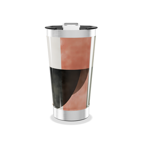 Copo Térmico - Design Abstrato Preto e Rosa