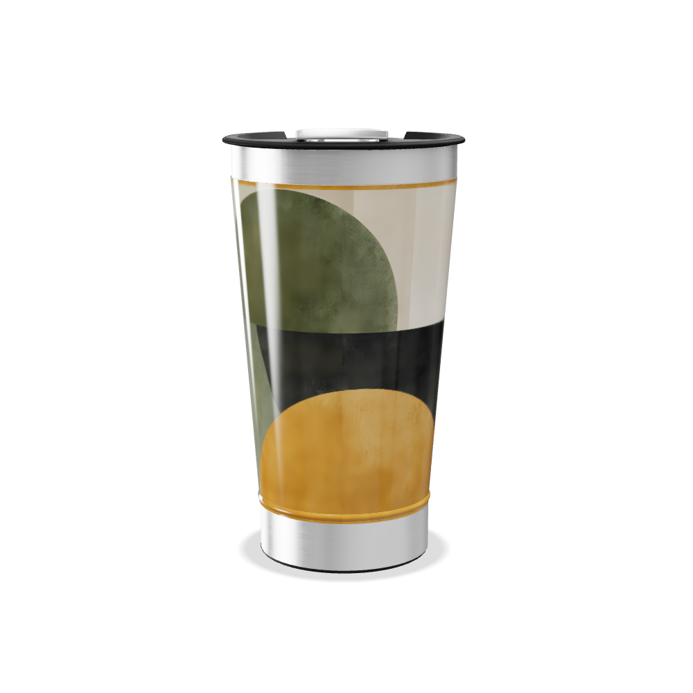 Copo Térmico - Design Abstrato Preto e Rosa