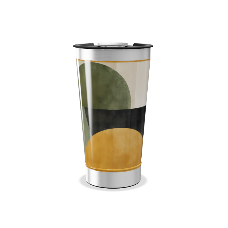 Copo Térmico - Design Abstrato Preto e Rosa