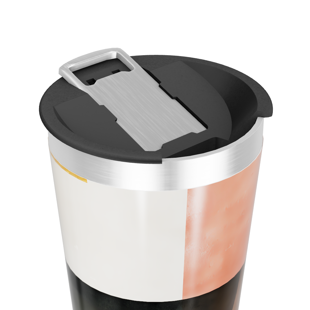 Copo Térmico - Design Abstrato Preto e Rosa