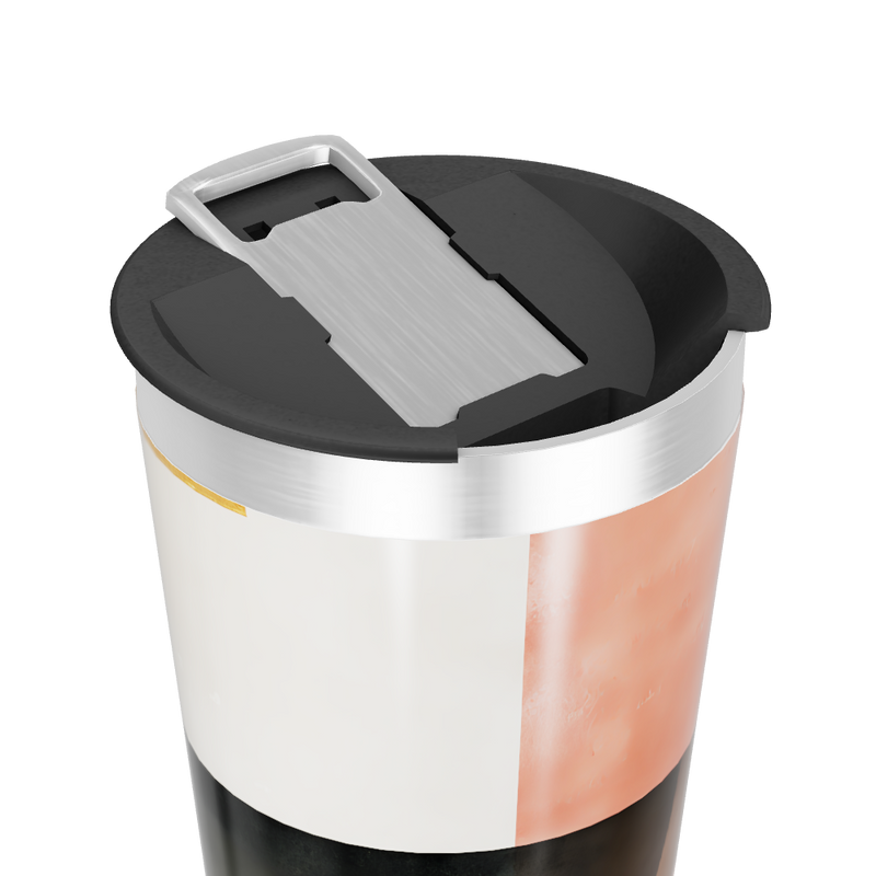 Copo Térmico - Design Abstrato Preto e Rosa