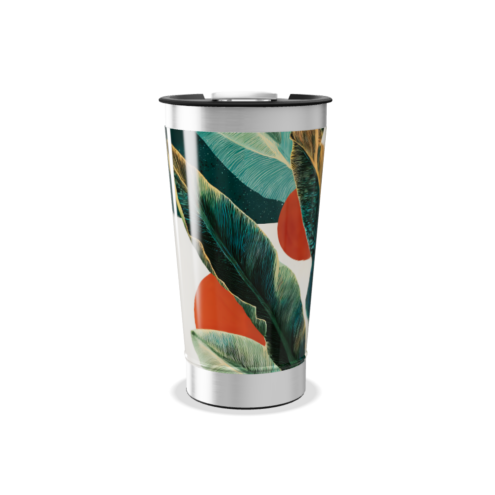 Copo Térmico - Folhas Tropicais Aço Inox