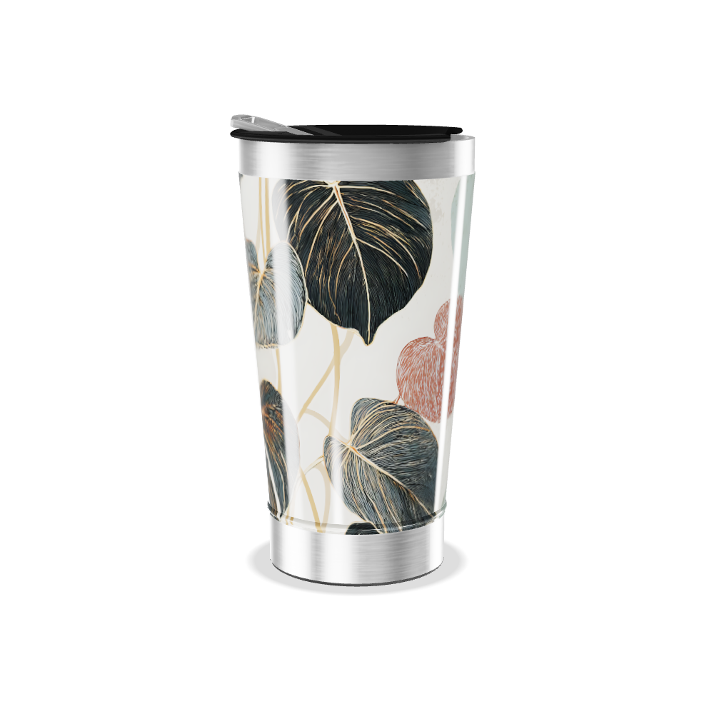 Copo Térmico - Estampa Folhas Coloridas