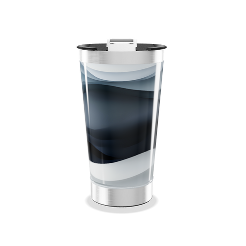 Copo Térmico - Preto e Branco em Aço Inox