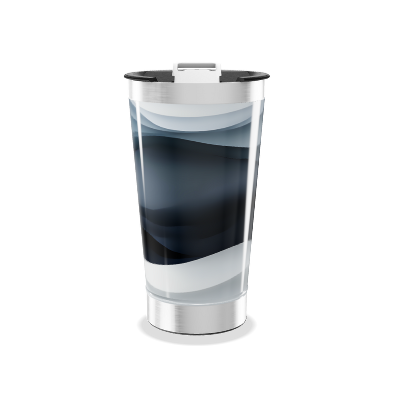 Copo Térmico - Preto e Branco em Aço Inox