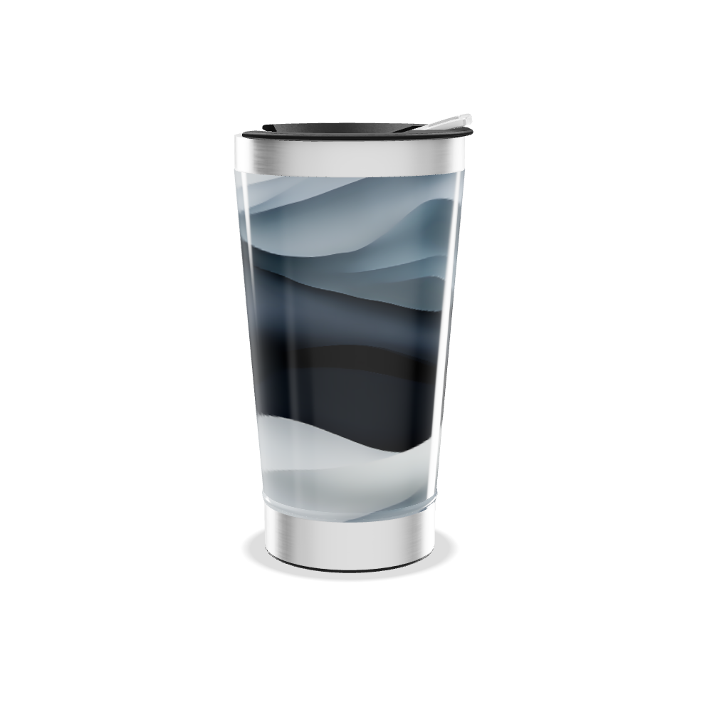 Copo Térmico - Preto e Branco em Aço Inox