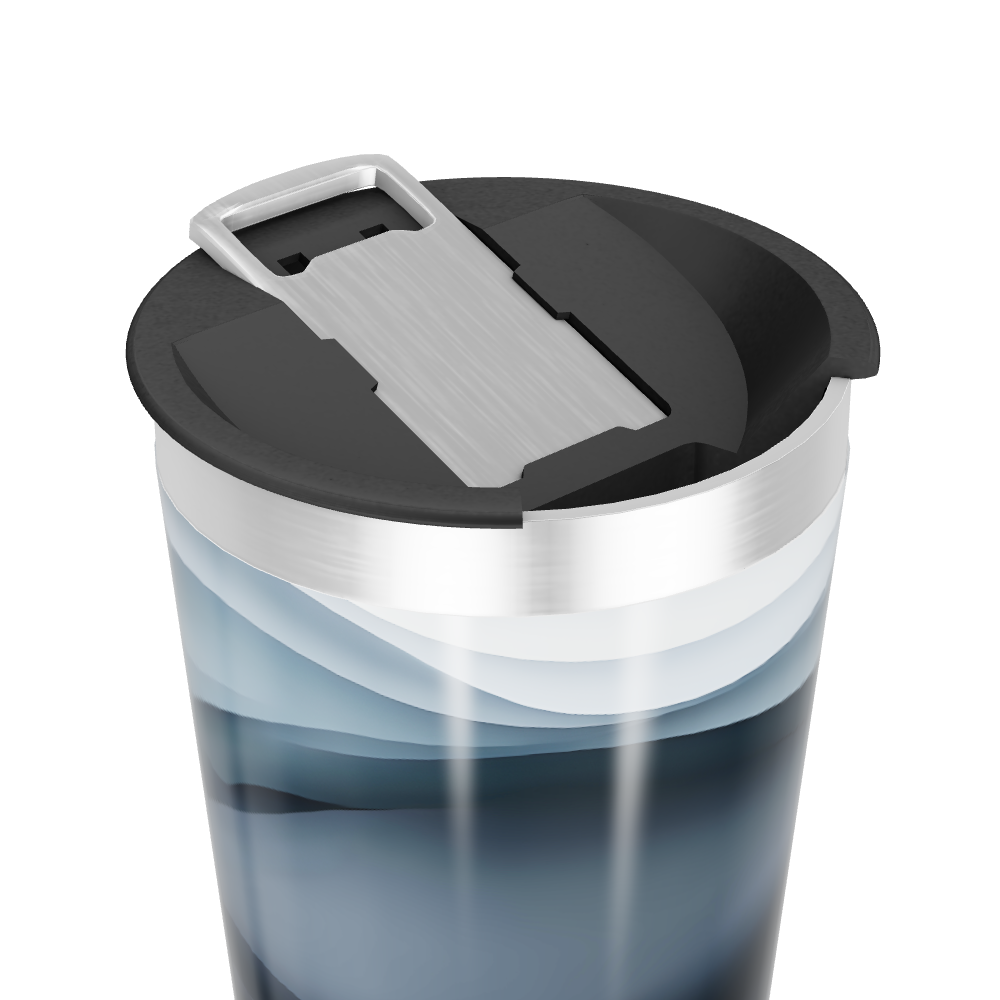 Copo Térmico - Preto e Branco em Aço Inox