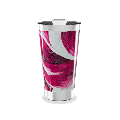 Copo Térmico - Estampa Rosa Abstrata