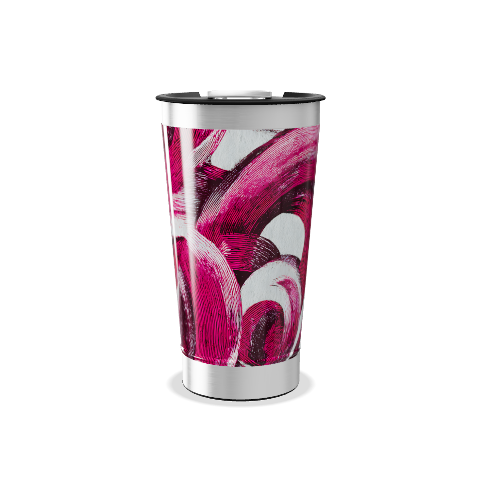 Copo Térmico - Estampa Rosa Abstrata