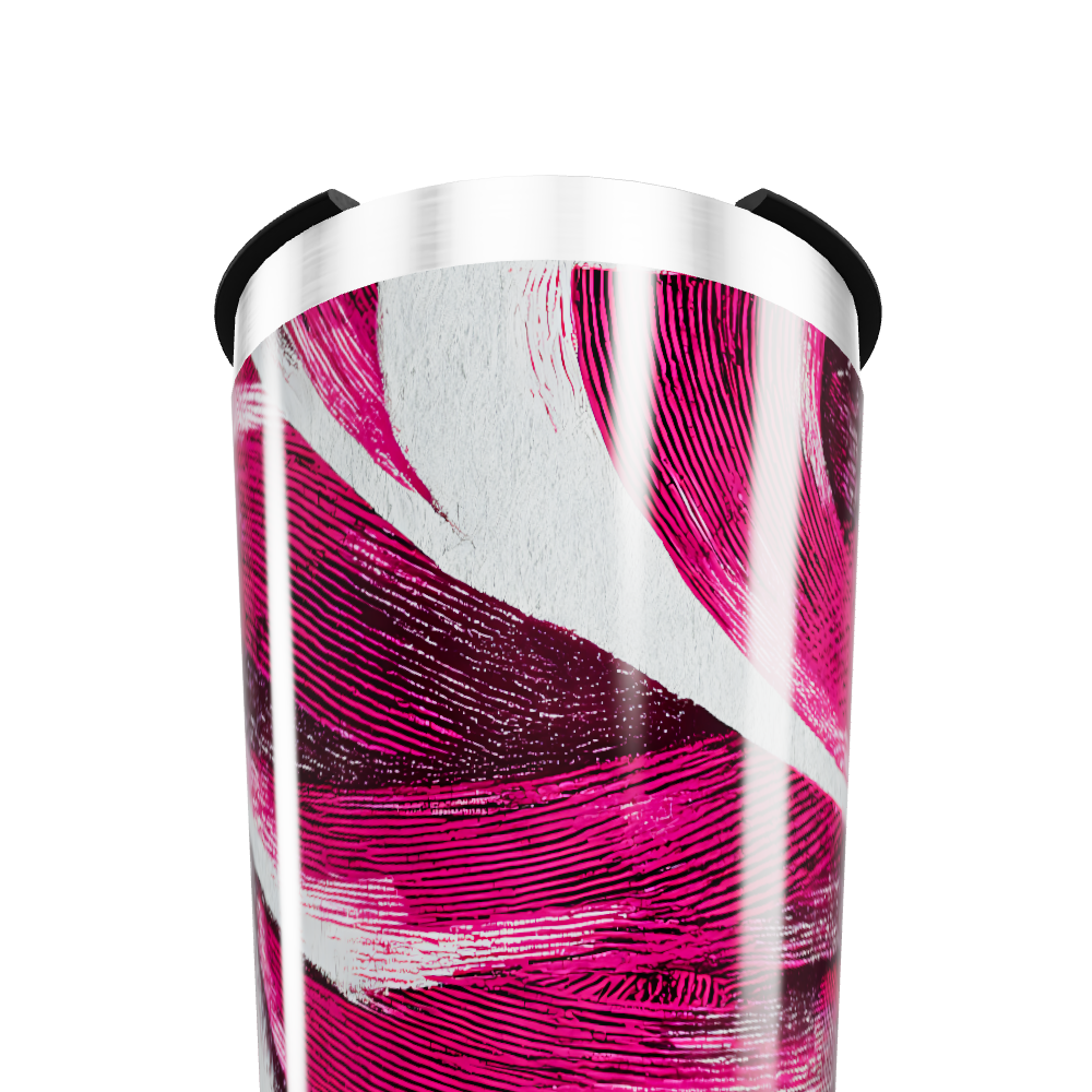 Copo Térmico - Estampa Rosa Abstrata