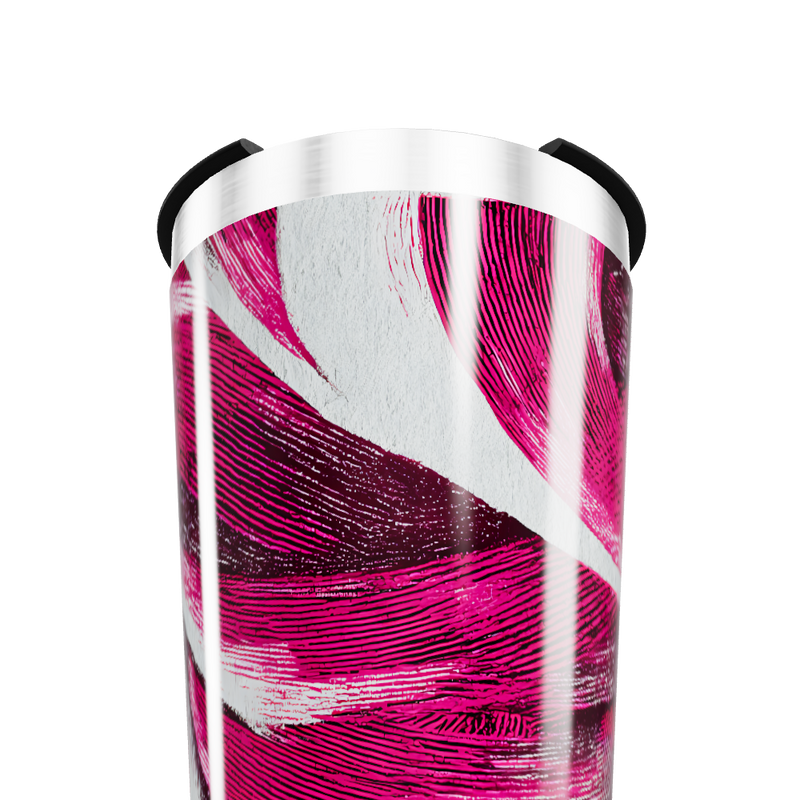Copo Térmico - Estampa Rosa Abstrata