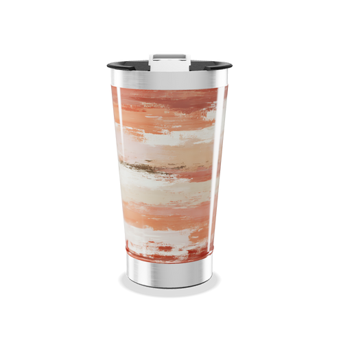 Copo Térmico - Estampa Abstrata Laranja