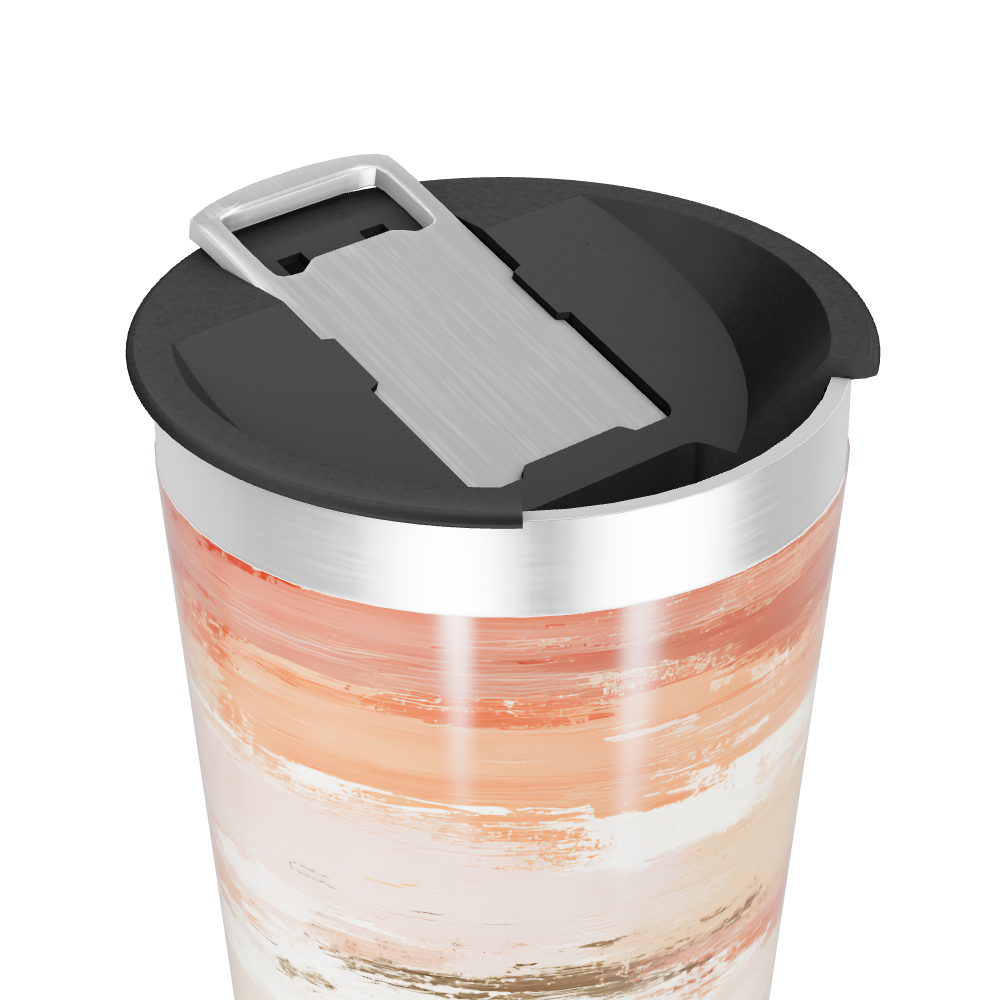 Copo Térmico - Estampa Abstrata Laranja