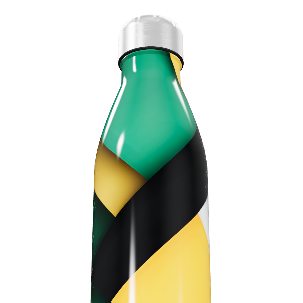Garrafa Inox - Design Verde Amarelo