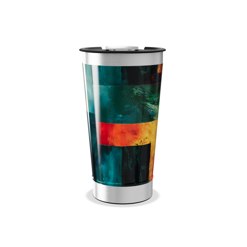 Copo Térmico - Estampa Abstrata Colorida