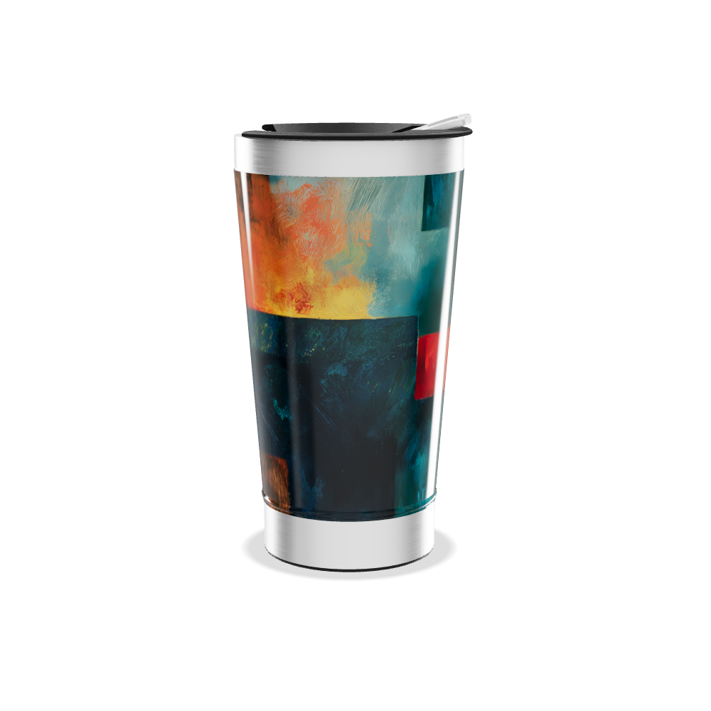 Copo Térmico - Estampa Abstrata Colorida