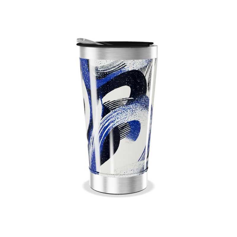 Copo Térmico - Estampa Azul Artística