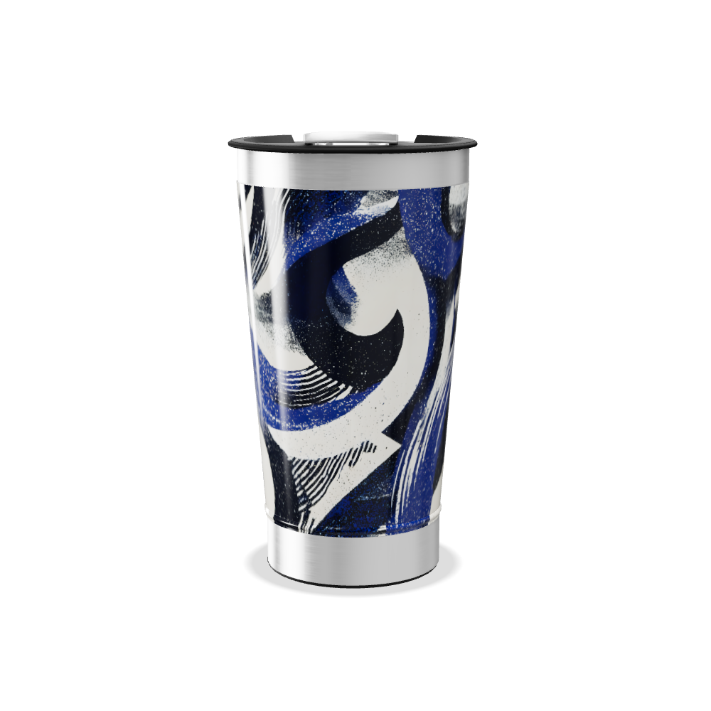 Copo Térmico - Estampa Azul Artística