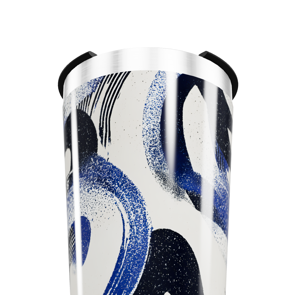 Copo Térmico - Estampa Azul Artística