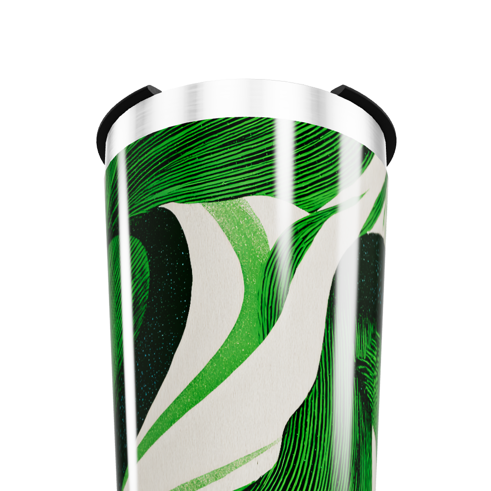 Copo Térmico - Verde com Estampa Abstrata