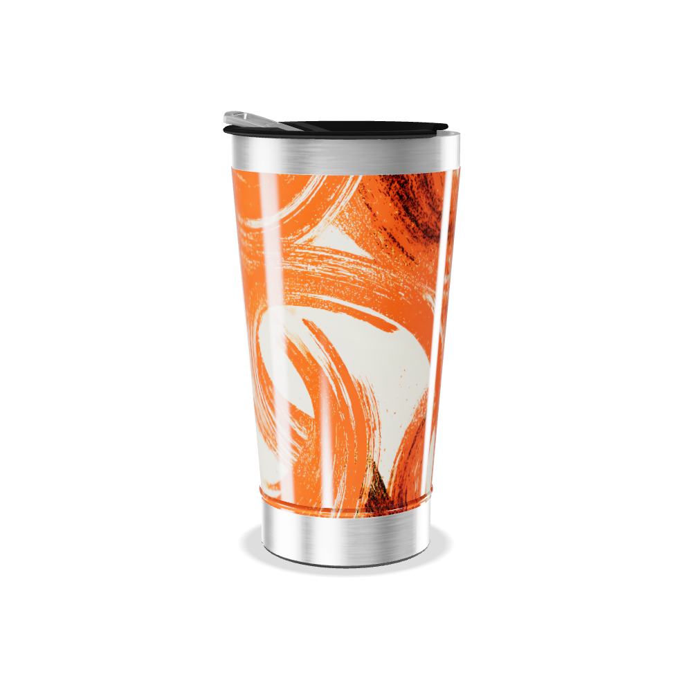Copo Térmico - Estampa Abstrata Laranja