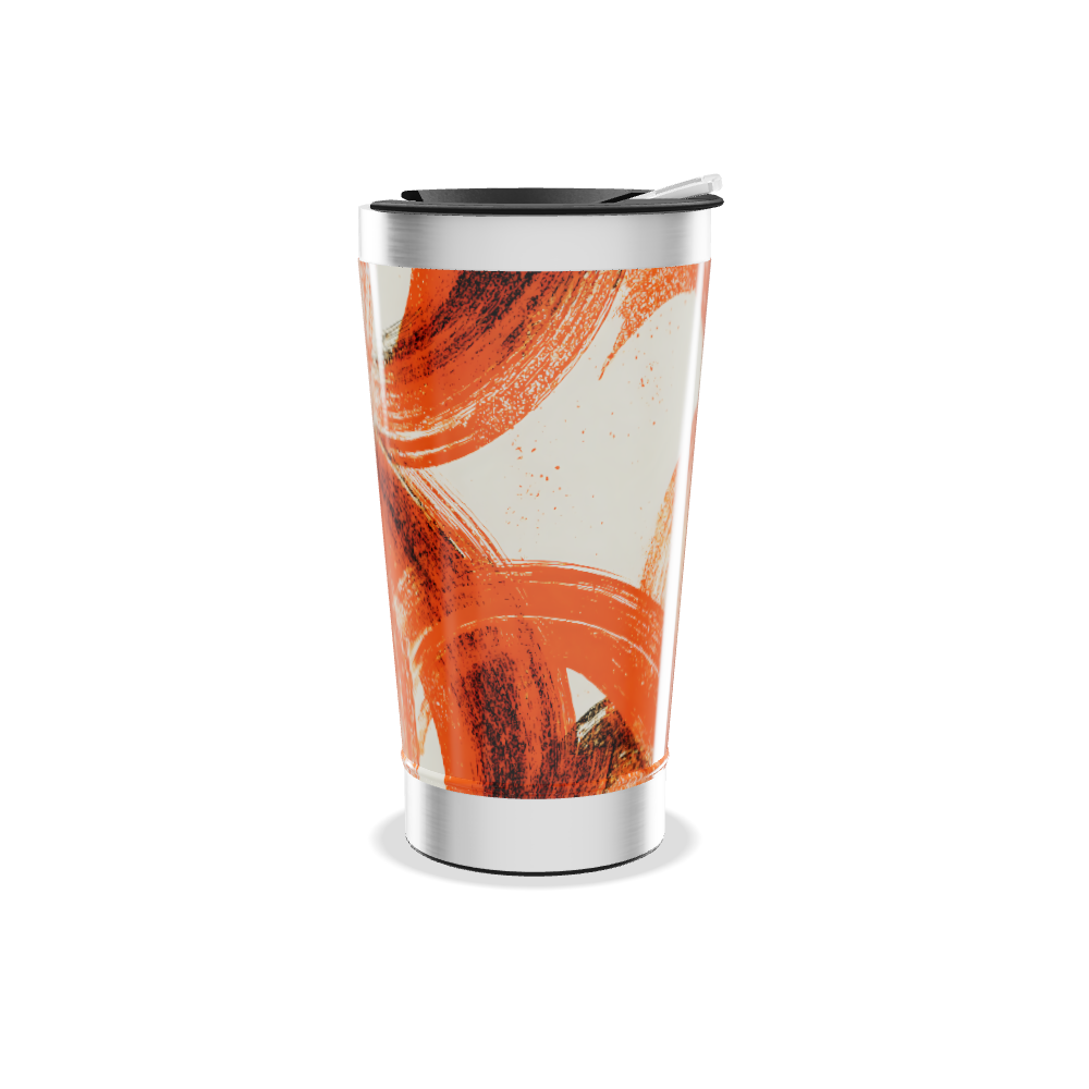 Copo Térmico - Estampa Abstrata Laranja