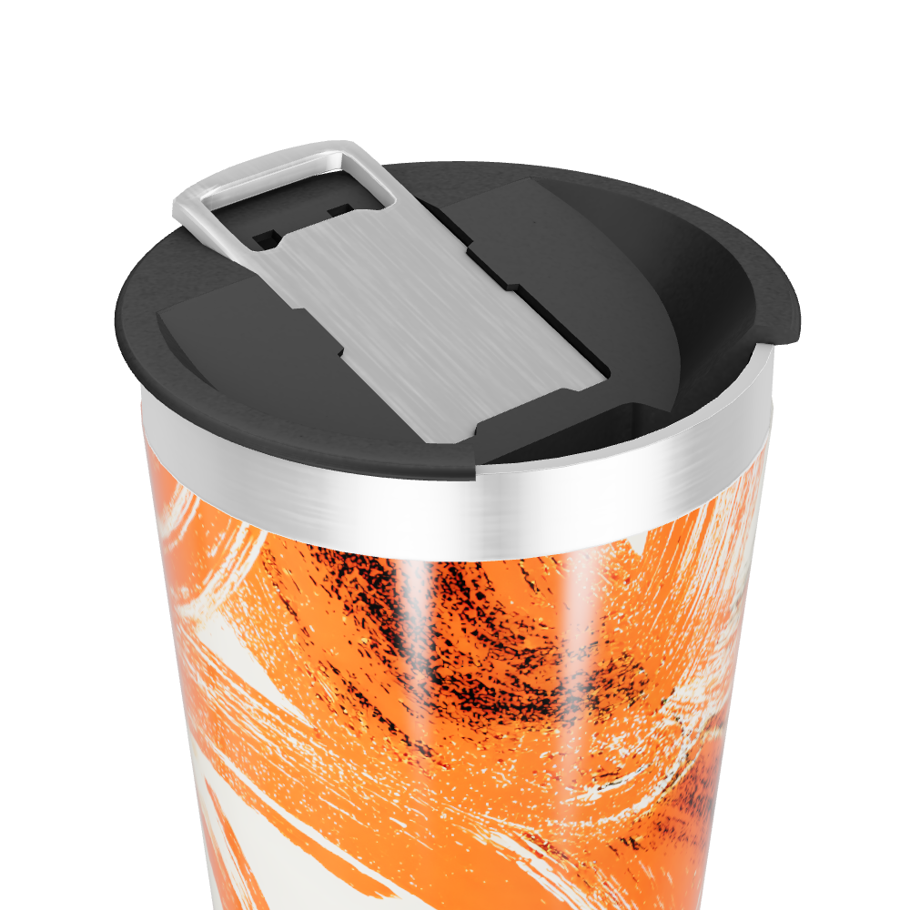 Copo Térmico - Estampa Abstrata Laranja