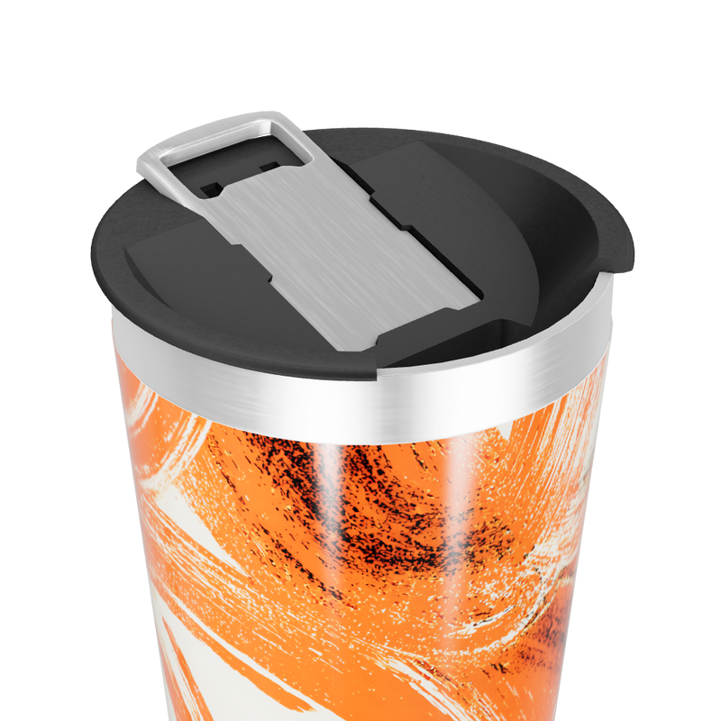 Copo Térmico - Estampa Abstrata Laranja