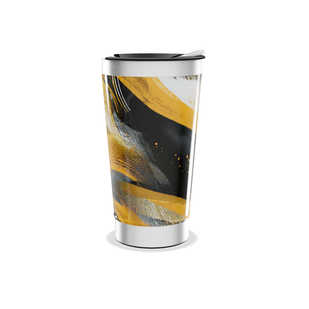 Copo Térmico - Estampa Amarela Abstrata