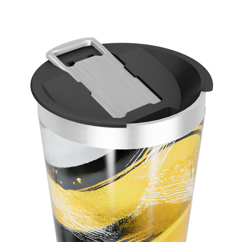 Copo Térmico - Estampa Amarela Abstrata