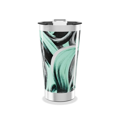 Copo Térmico - Design Abstrato Verde