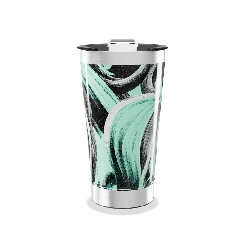 Copo Térmico - Design Abstrato Verde