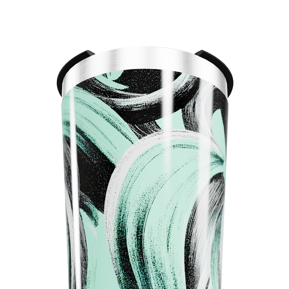 Copo Térmico - Design Abstrato Verde