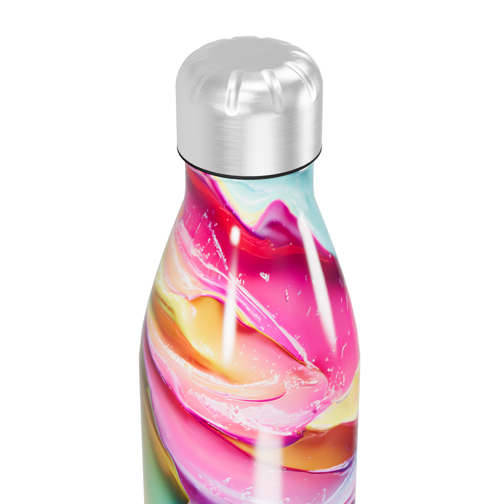 Garrafa Inox - Estampa Colorida Abstrata