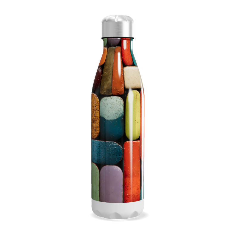 Garrafa Inox Multicolorida Estampada