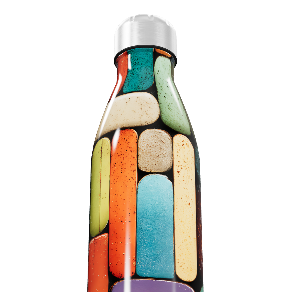 Garrafa Inox Multicolorida Estampada
