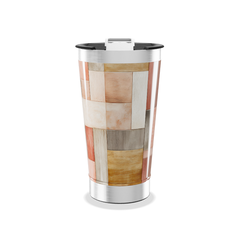 Copo Térmico - Estampa Madeira Colorida