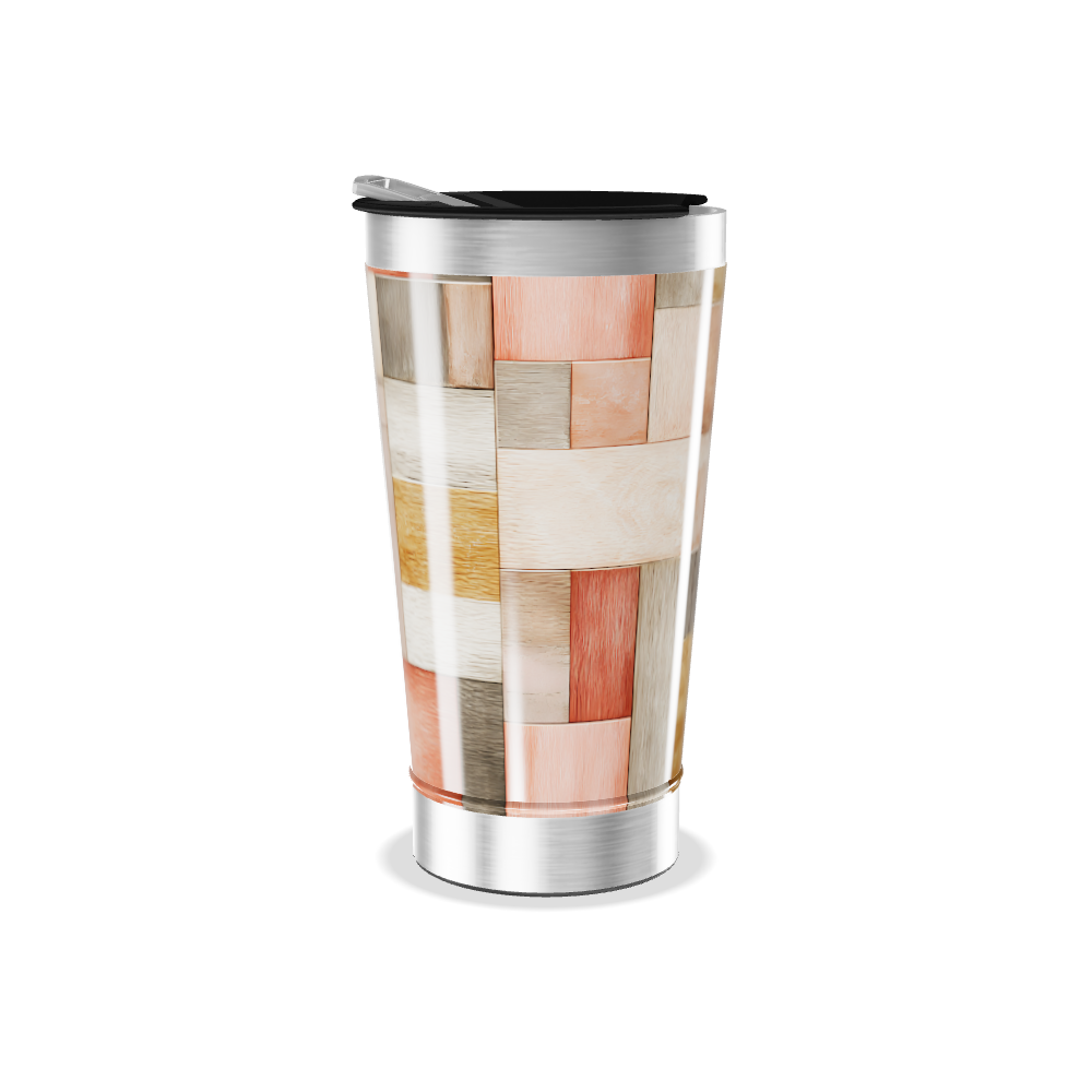 Copo Térmico - Estampa Madeira Colorida
