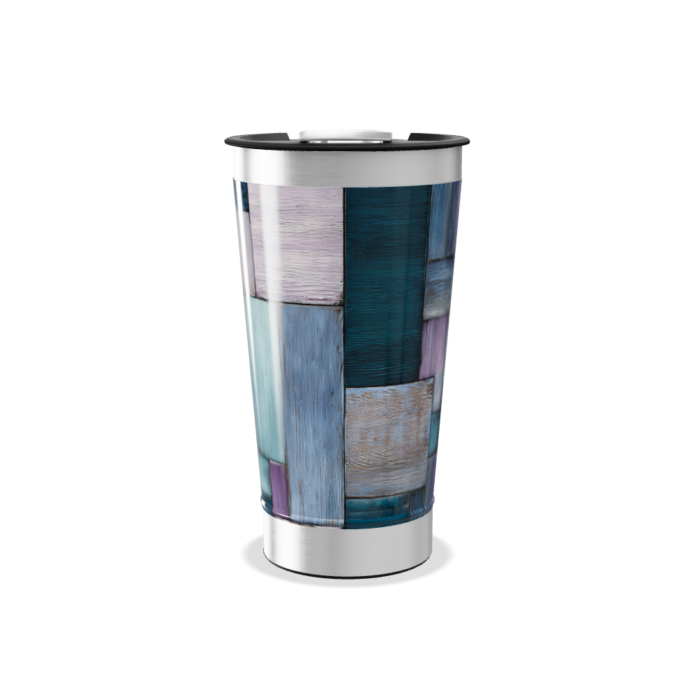 Copo Térmico - Estampa Madeira Colorida