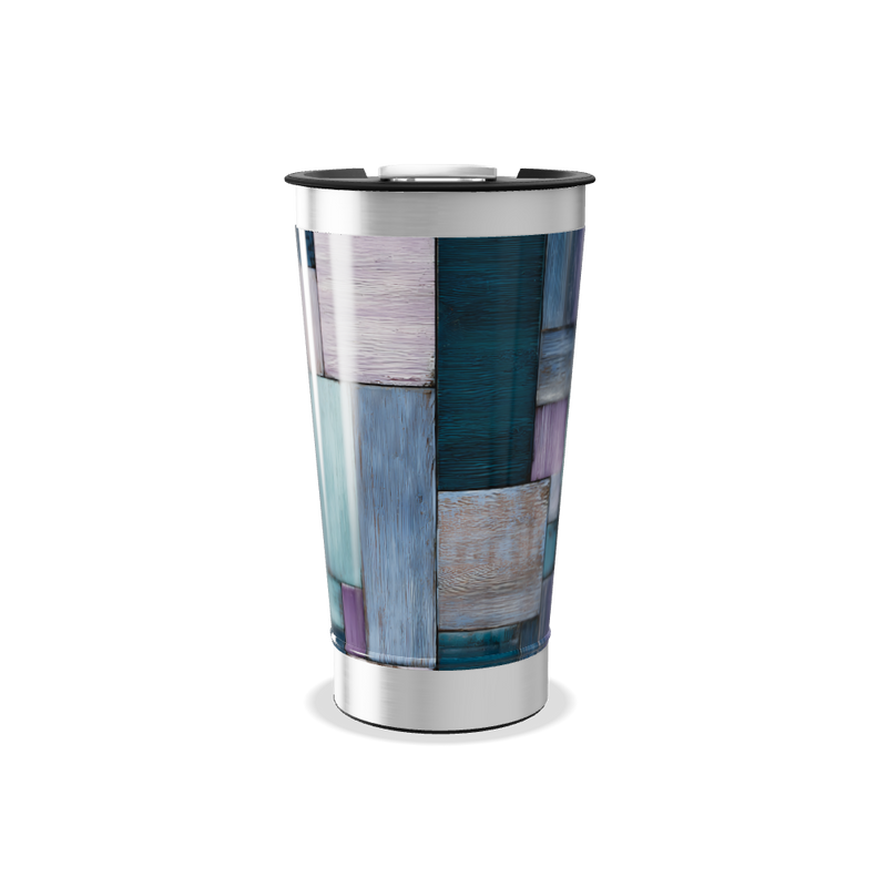 Copo Térmico - Estampa Madeira Colorida