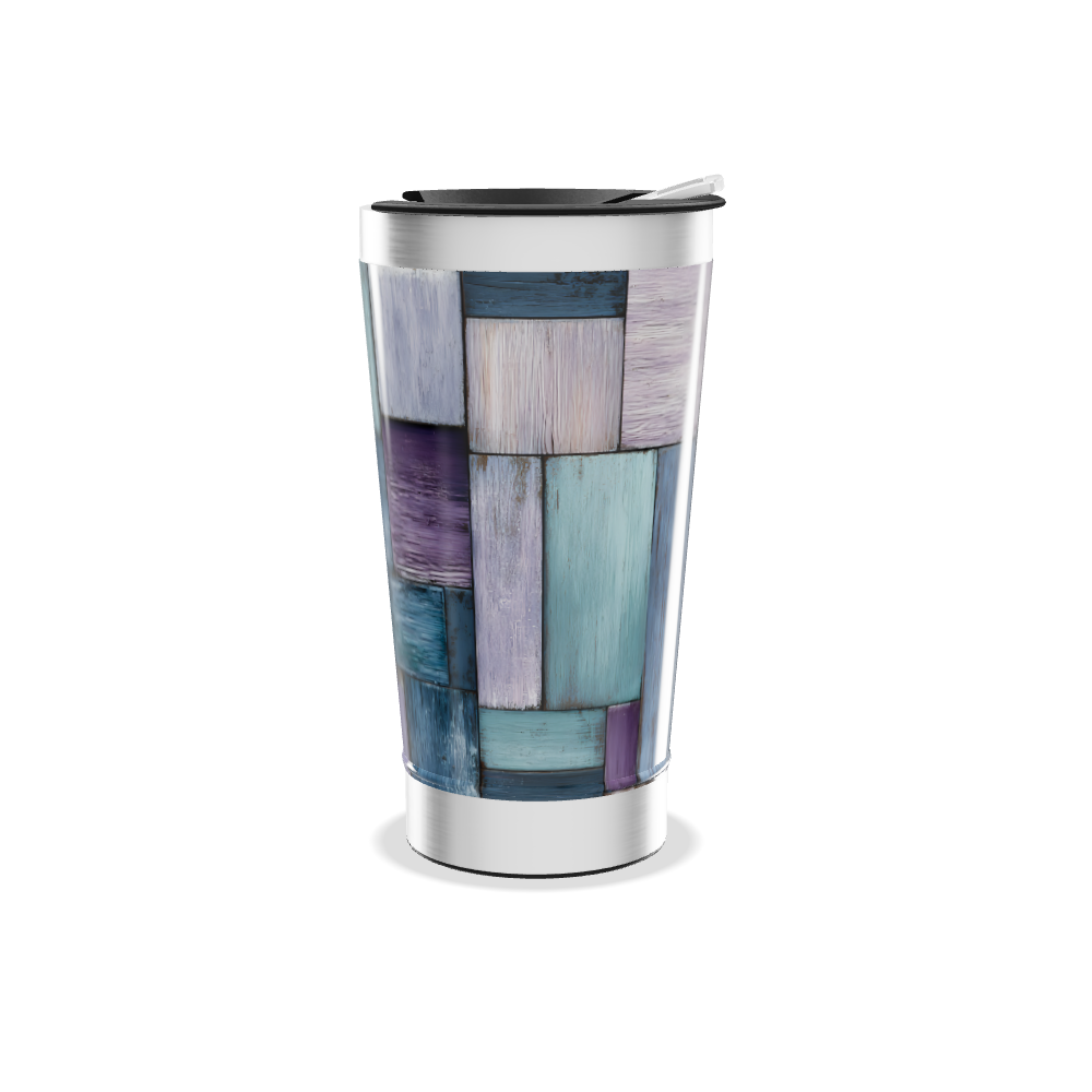 Copo Térmico - Estampa Madeira Colorida