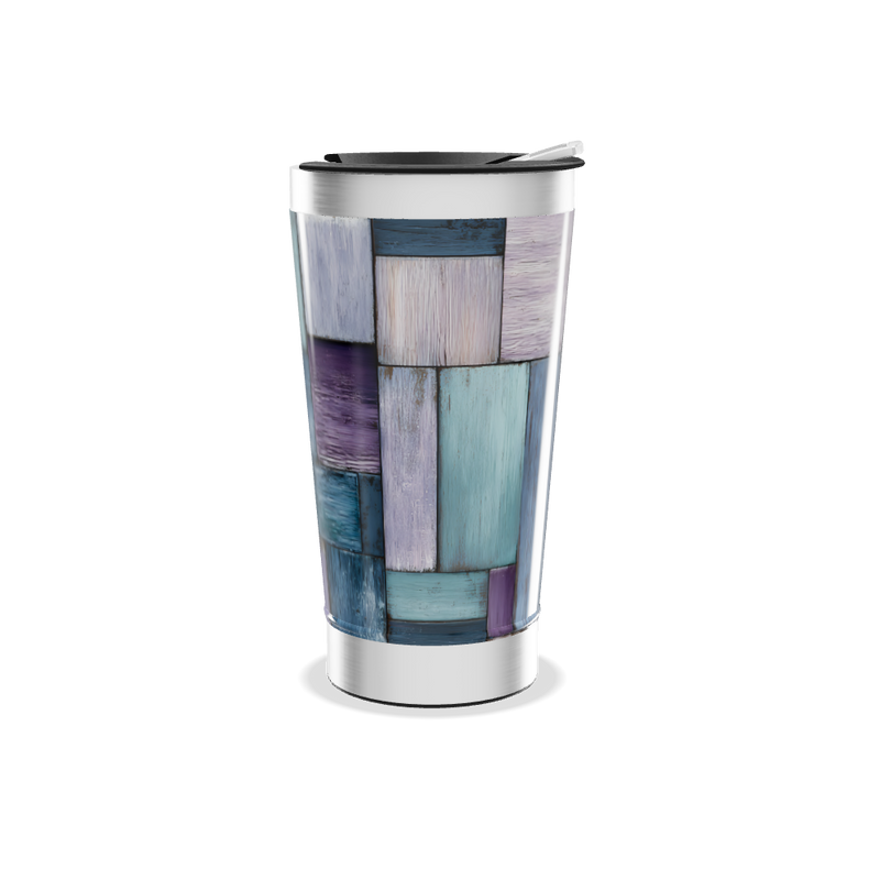 Copo Térmico - Estampa Madeira Colorida