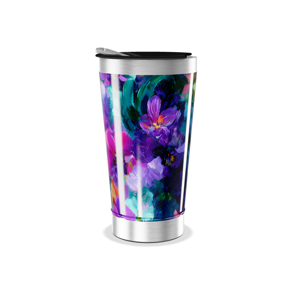 Copo Térmico - Floral Colorido Aço Inox