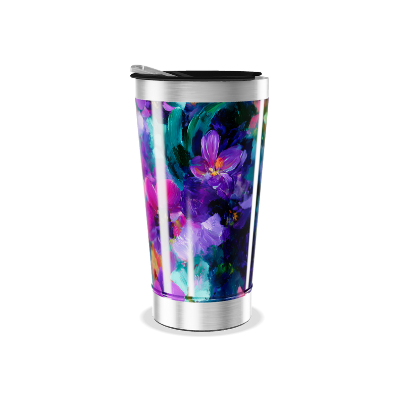 Copo Térmico - Floral Colorido Aço Inox
